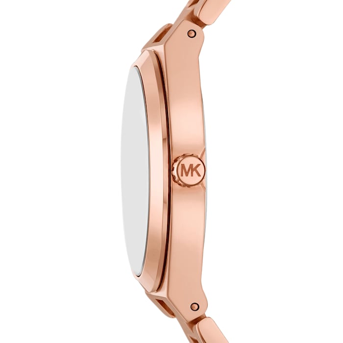 Michael Kors Lennox 37mm Ladies Watch Black Rose Gold