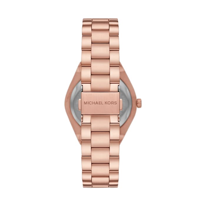 Michael Kors Lennox 37mm Ladies Watch Black Rose Gold