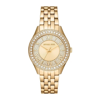 Michael Kors Harlowe Pavé 38mm Ladies Watch Gold Michael Kors Harlowe Pavé 38mm Ladies Watch Gold