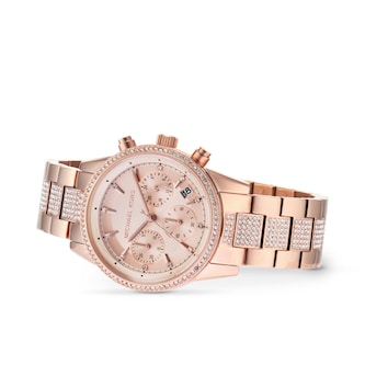 Michael Kors Ritz Chronograph 37mm Ladies Watch Rose Gold Michael Kors Ritz Chronograph 37mm Ladies Watch Rose Gold