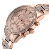 Michael Kors Ritz Chronograph 37mm Ladies Watch Rose Gold