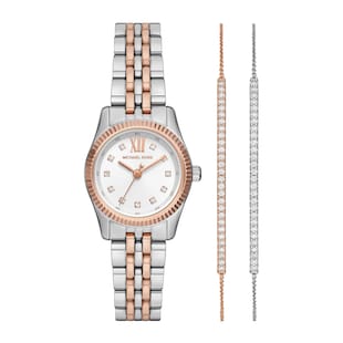 Michael Kors Lexington Pave Two-Tone Watch and Slider Bracelet Gift Set