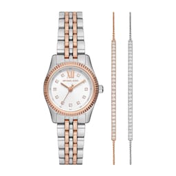 17991023 - Lexington Pave Two-Tone Watch and Slider Bracelet Gift Set