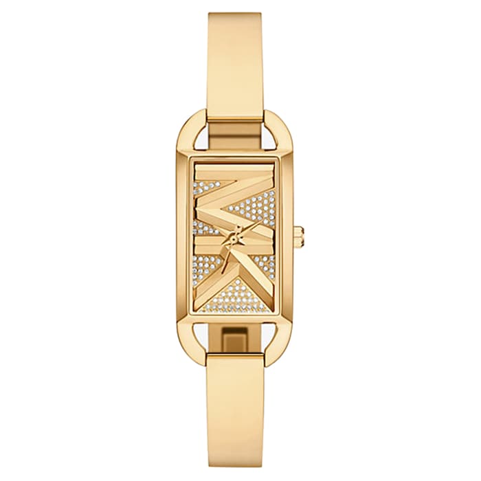 Michael Kors Mini Empire Pave Gold-Tone Bangle Watch