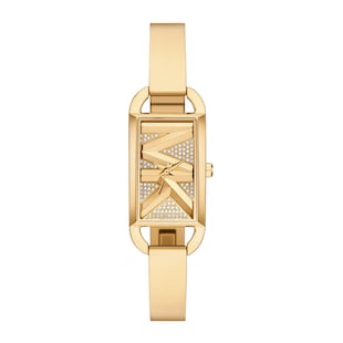 Michael Kors Mini Empire Pave Gold-Tone Bangle Watch