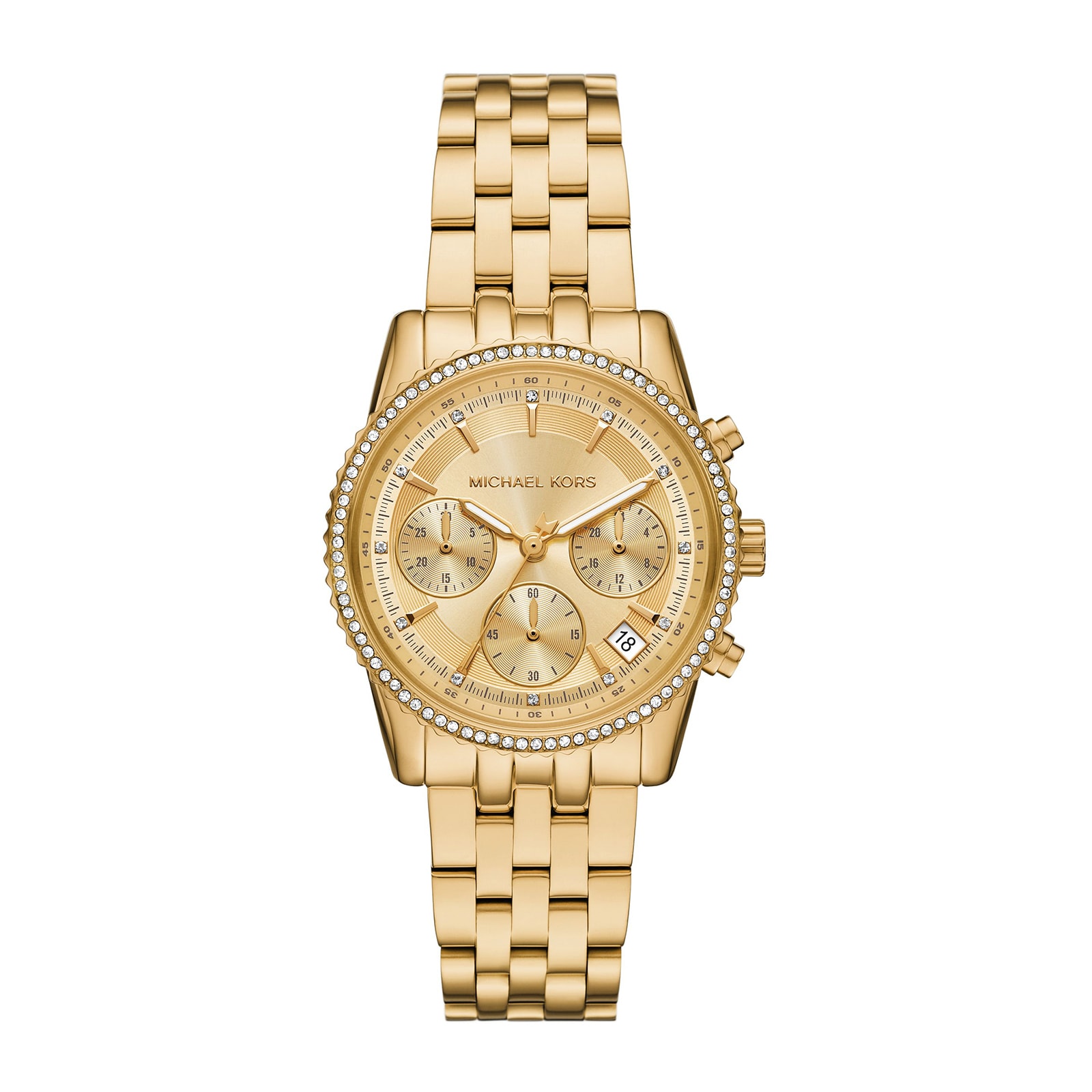 Michael Kors Mini Bryant Pave Gold-Tone Watch