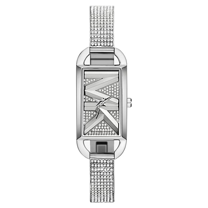 Michael Kors Mini Empire Pave Silver-Tone Bangle Watch