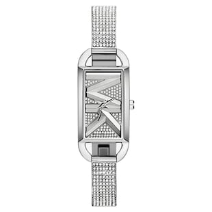 Michael Kors Mini Empire Pave Silver-Tone Bangle Watch