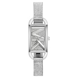 Michael Kors Mini Empire Pave Silver-Tone Bangle Watch