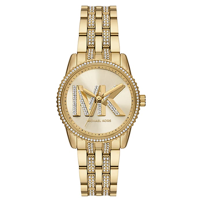 Michael Kors Mini Bryant Pave Logo Gold-Tone Watch