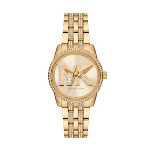 Michael Kors Mini Bryant Pave Logo Gold-Tone Watch