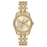 Michael Kors Mini Bryant Pave Logo Gold-Tone Watch