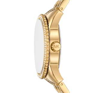 Michael Kors Mini Bryant Pave Logo Gold-Tone Watch