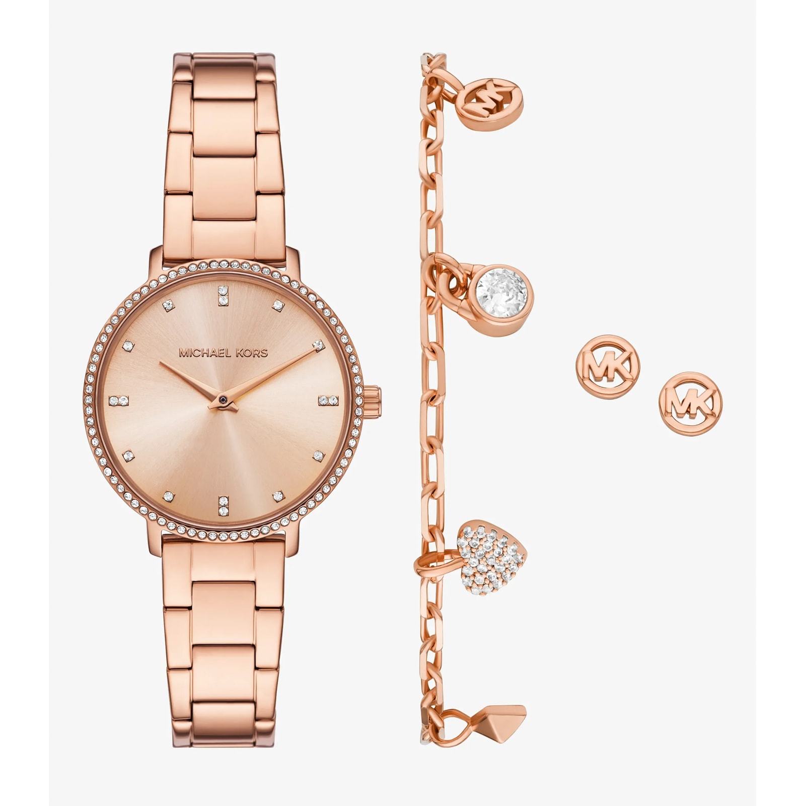 Mini Pyper Pavé Rose Gold-Tone Watch and Jewelry Gift Set