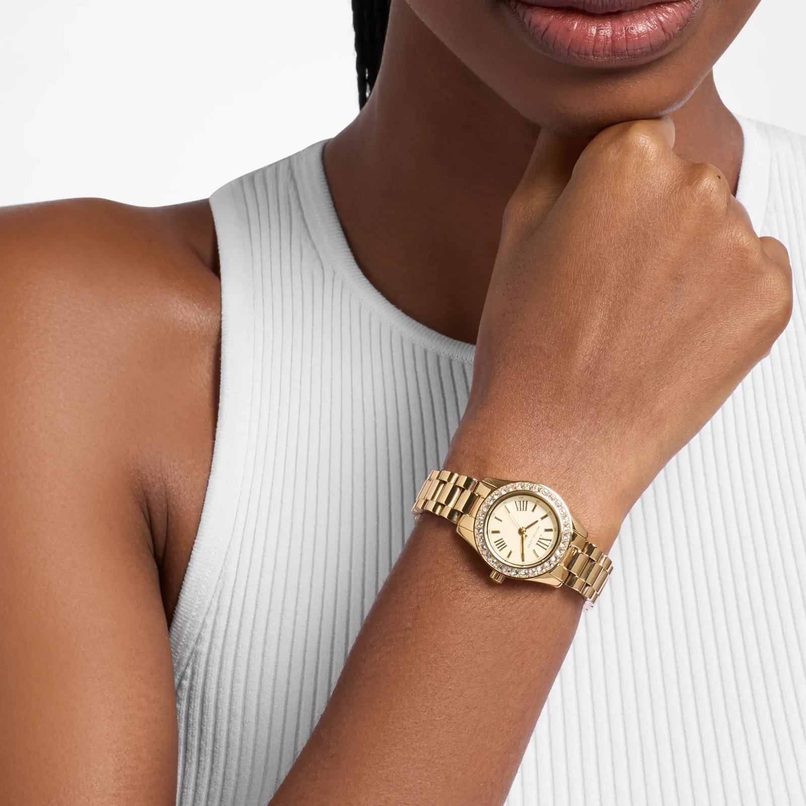 Michael Kors Lexington Brushed Gold-Tone 26mm Ladies Watch Gift Set