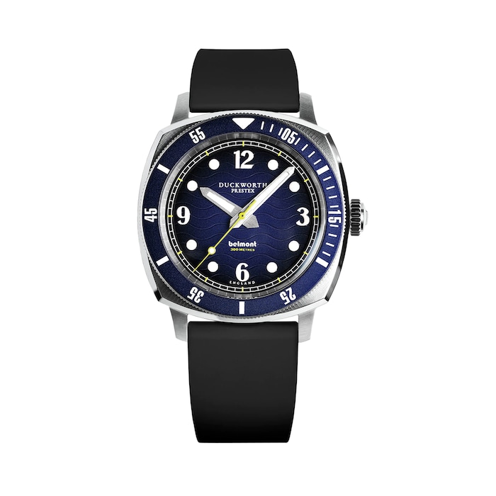 Duckworth Prestex Belmont Blue Dial on Black Rubber