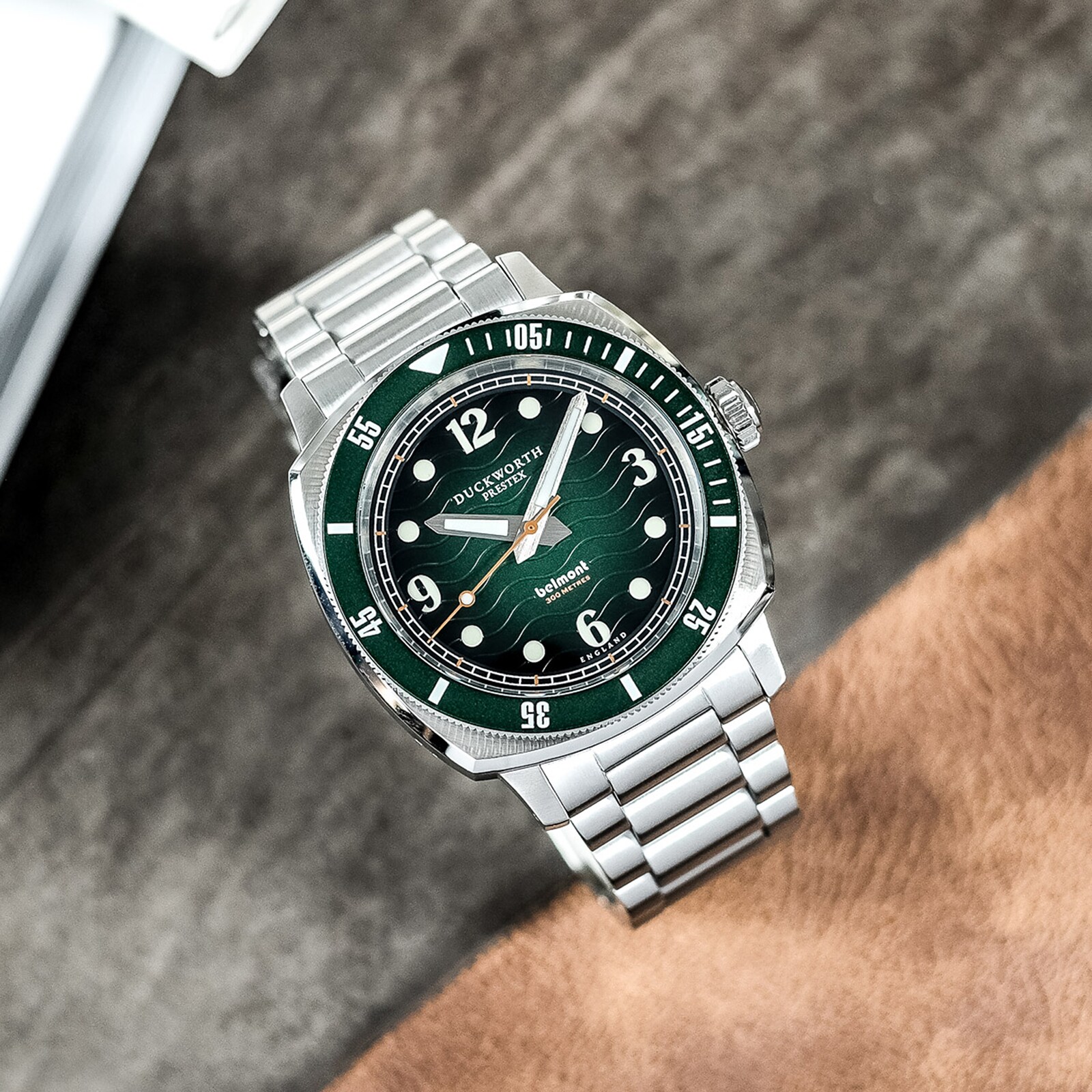 Duckworth Prestex Belmont Green Dial on Steel Bracelet