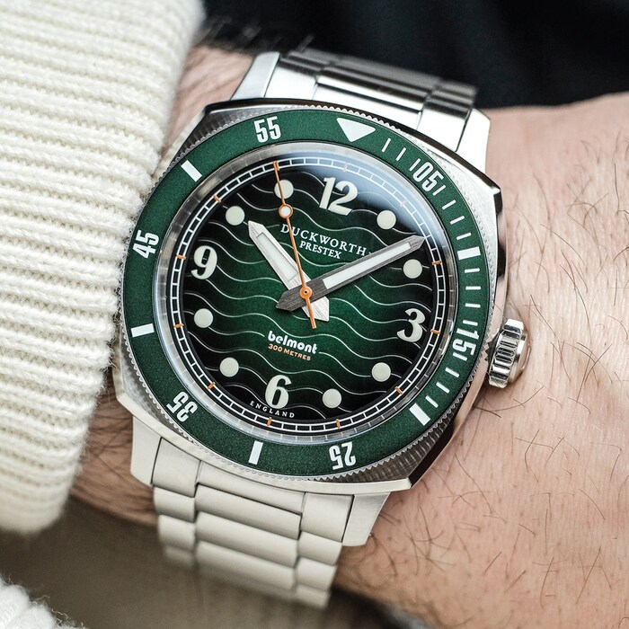 Duckworth Prestex Belmont Green Dial on Steel Bracelet