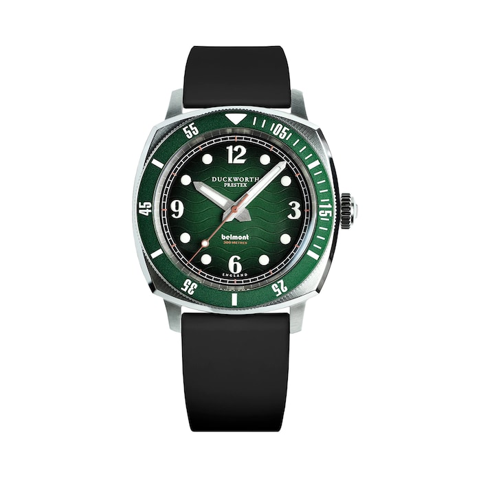 Duckworth Prestex Belmont Green Dial on Black Rubber