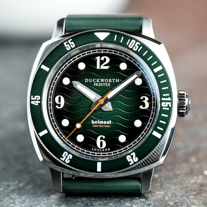 Duckworth Prestex Belmont Green Dial on Green Rubber