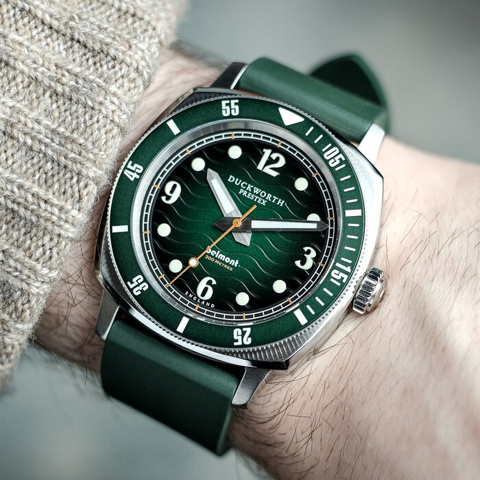 Duckworth Prestex Belmont Green Dial on Green Rubber