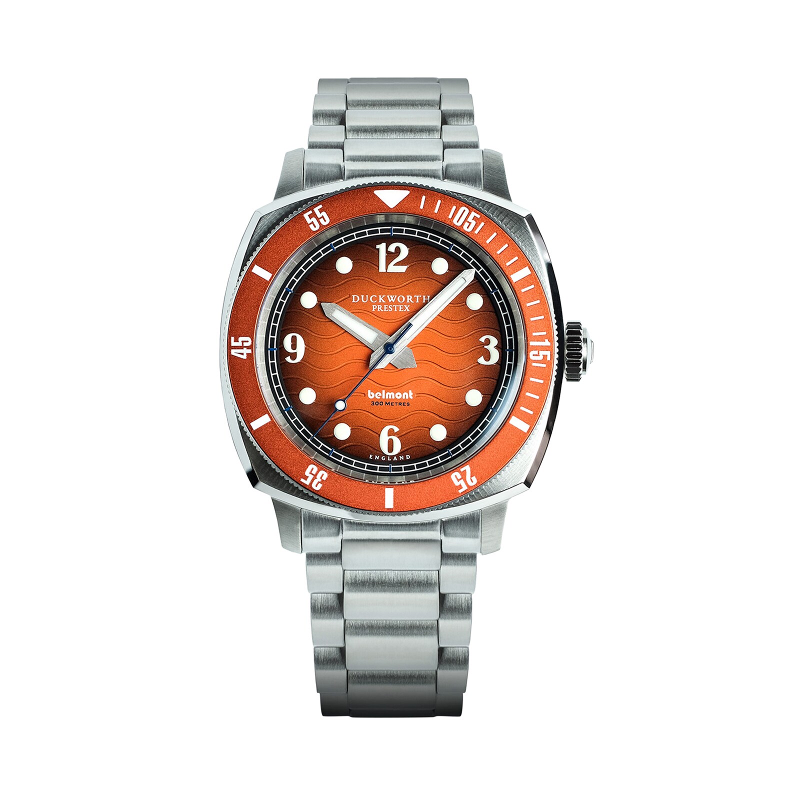 Duckworth Prestex Belmont Orange Dial on Steel Bracelet