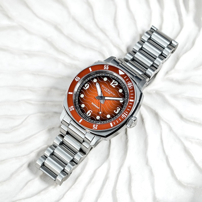 Duckworth Prestex Belmont Orange Dial on Steel Bracelet