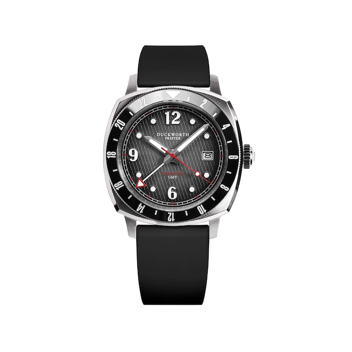 Duckworth Prestex Rivington GMT 42mm Mens Watch Black Rubber