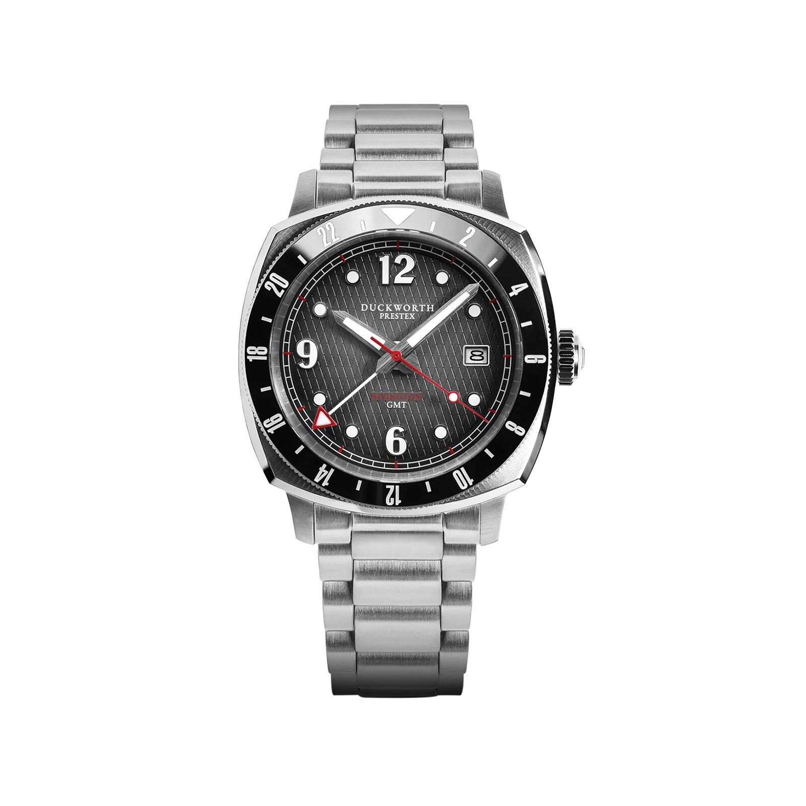 Duckworth Prestex Rivington GMT 42mm Mens Black Stainless Steel