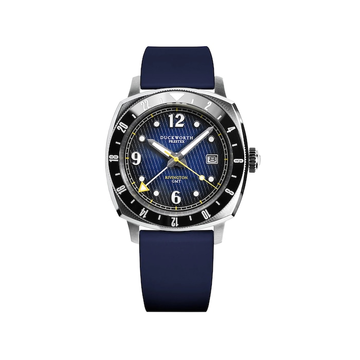 Duckworth Prestex Rivington GMT 42mm Mens Watch Blue Rubber