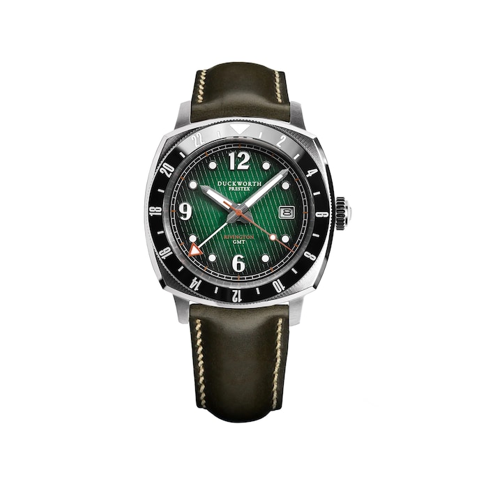 Duckworth Prestex Rivington GMT 42mm Mens Watch Green Leather