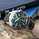 Duckworth Prestex Rivington GMT 42mm Mens Watch Green Leather