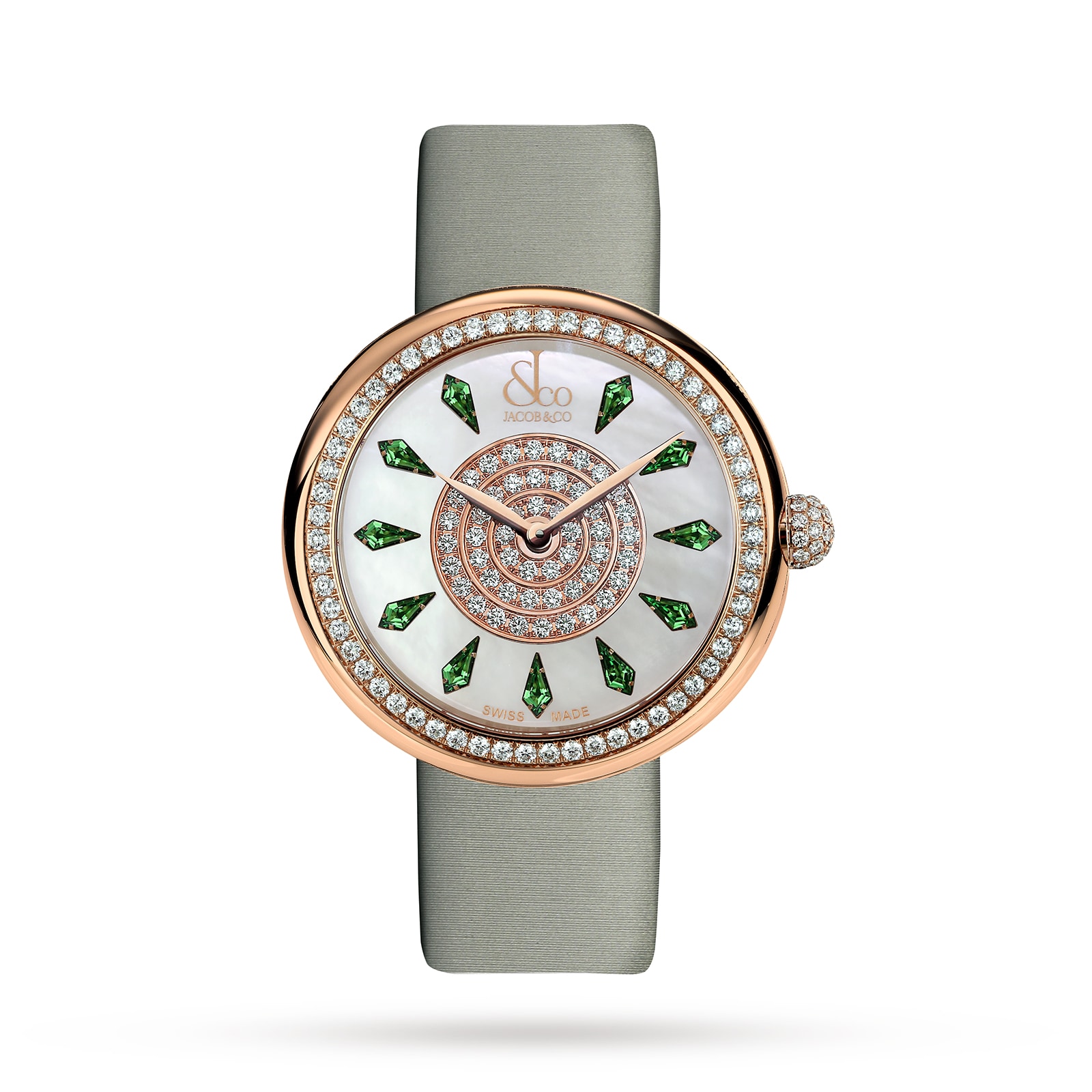 Jacob & Co Brilliant One Row Rose Gold Tsavorites Jacob & Co Brilliant One Row Rose Gold Tsavorites