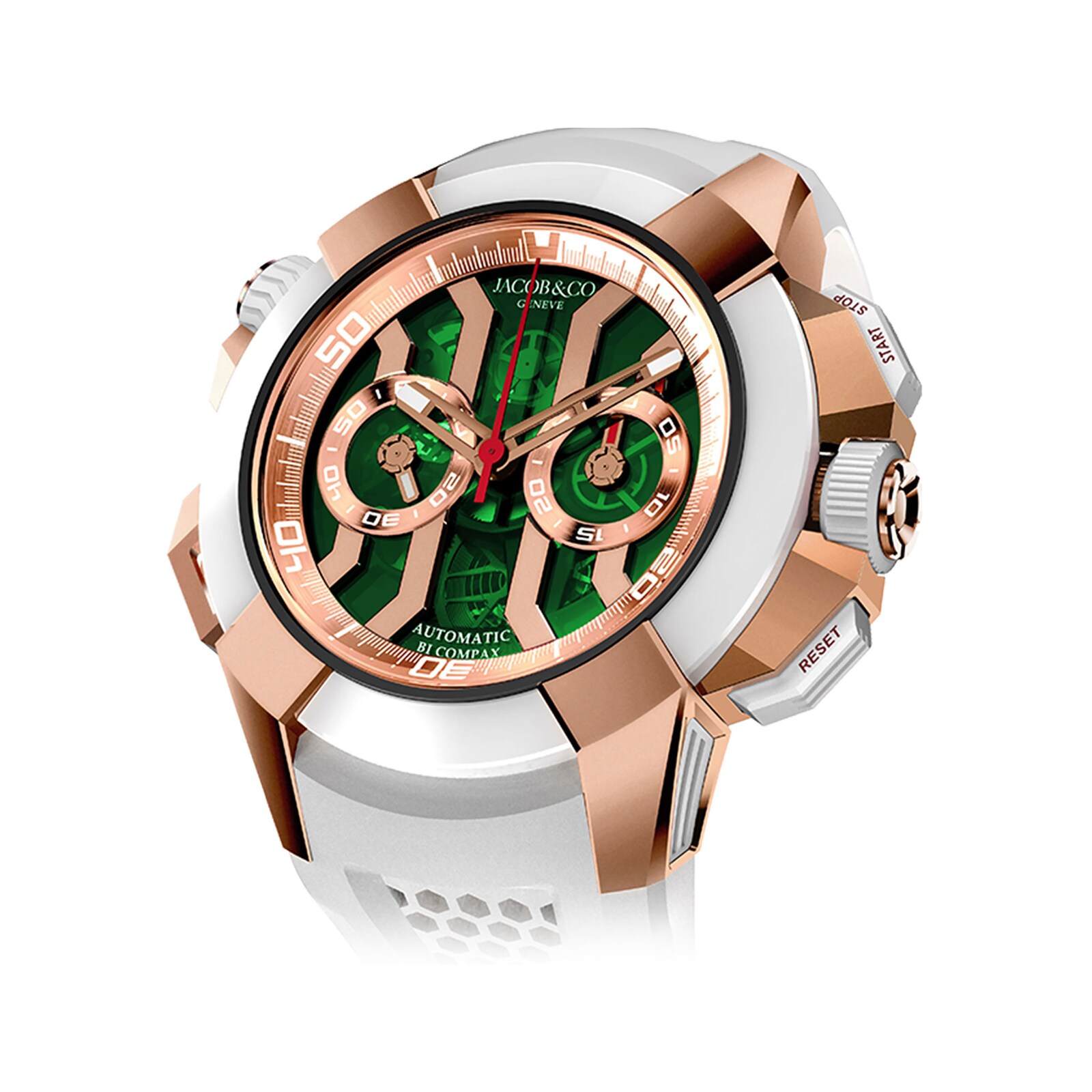 Jacob Co Epic X Chrono Rose Gold Green Dial Ec312 42 Sb Gn A Watches Of Switzerland Us