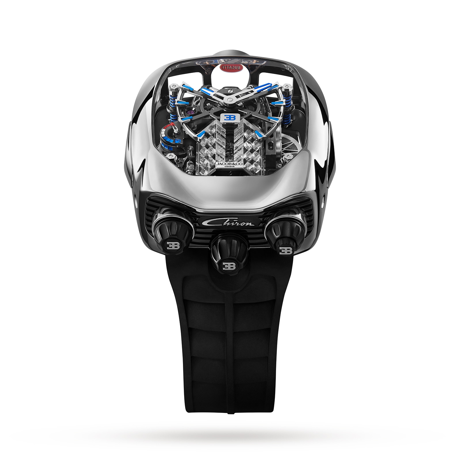 Jacob & Co Bugatti Chiron Tourbillon White Gold 16 Cylinder Piston Engine Jacob & Co Bugatti Chiron Tourbillon White Gold 16 Cylinder Piston Engine