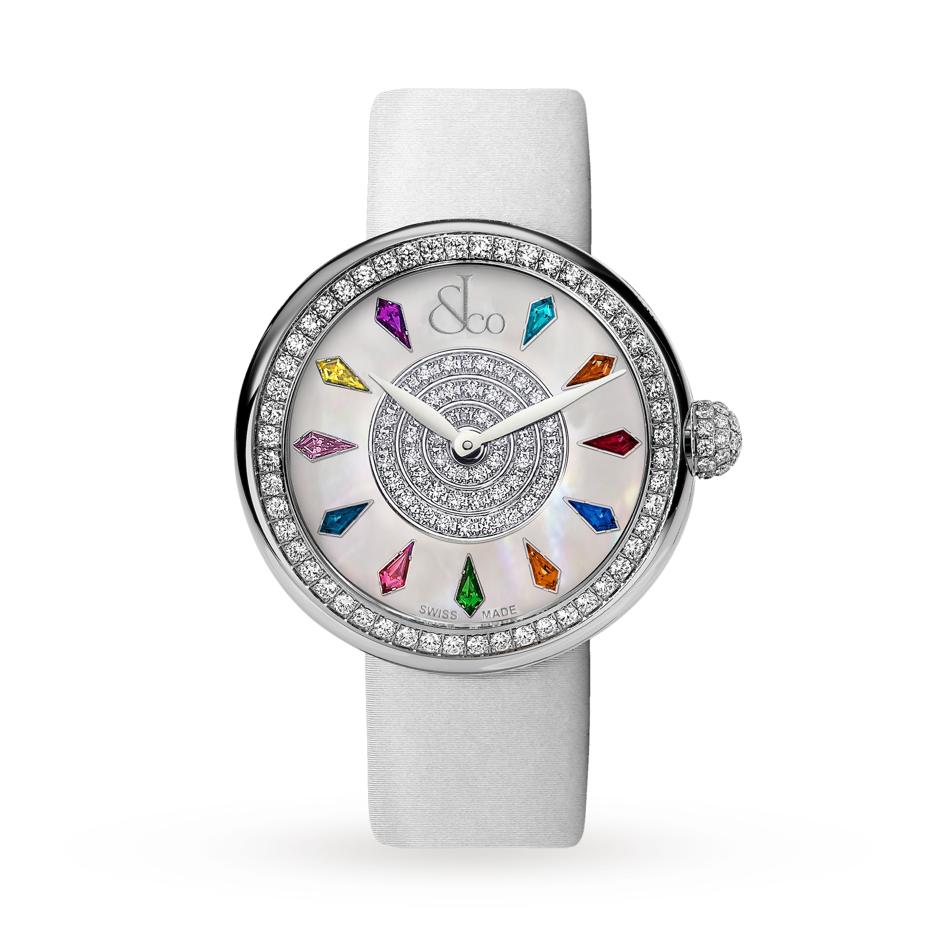 Jacob & Co Brilliant One Row 38mm White Watch Jacob & Co Brilliant One Row 38mm White Watch
