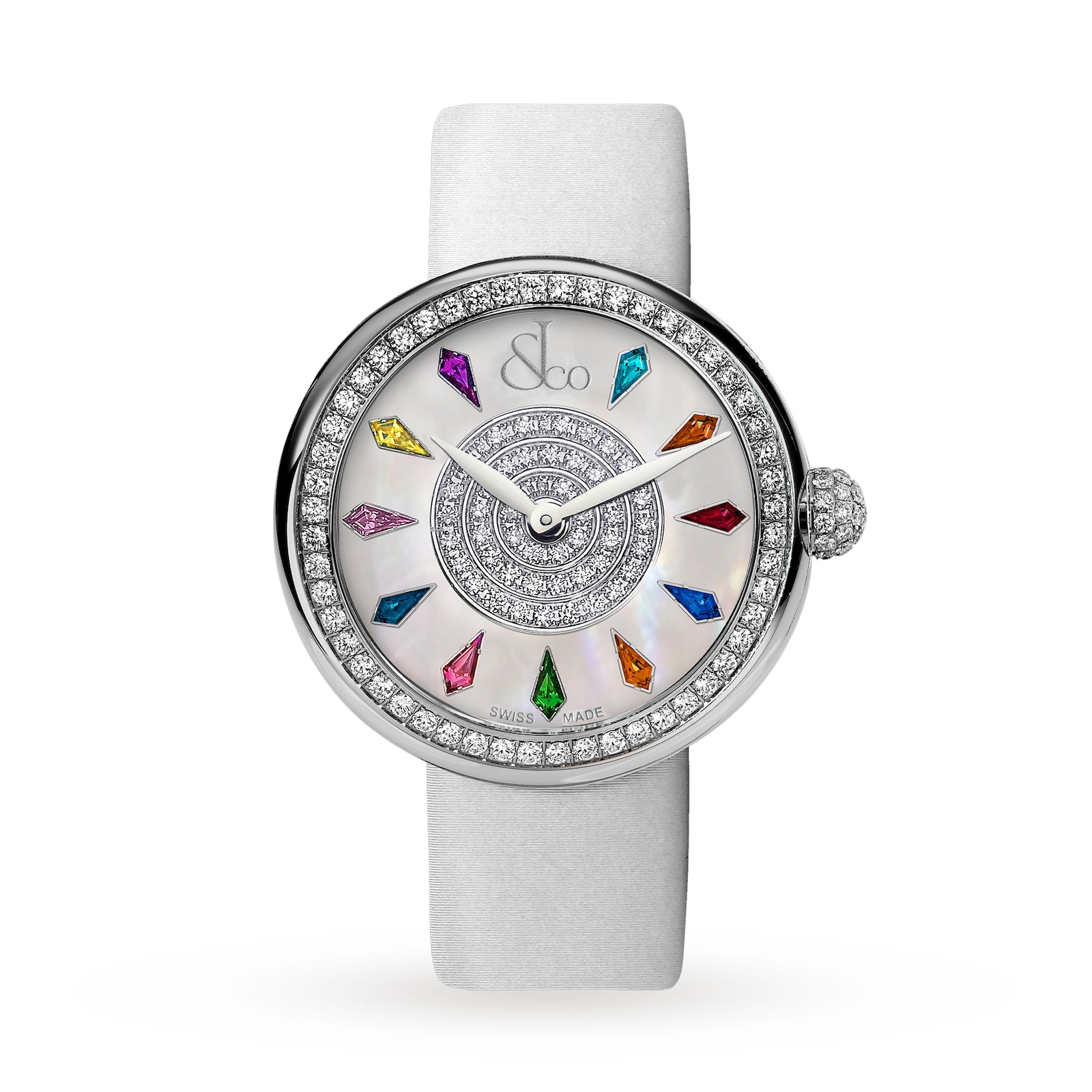 Jacob & Co Brilliant One Row 38mm White Watch