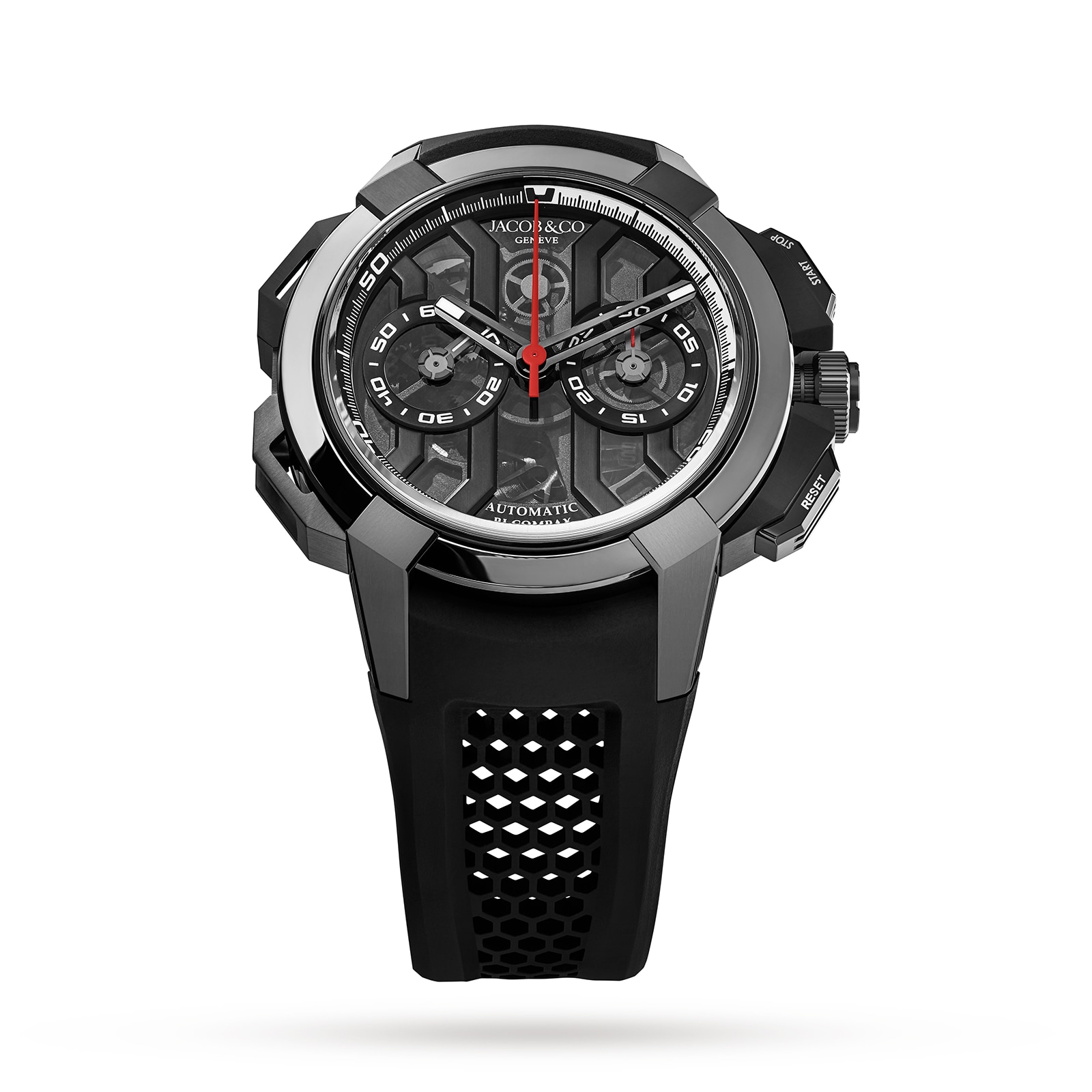 Jacob Co Epic X Chrono Black Titanium Ceramic Black Bezel EC400