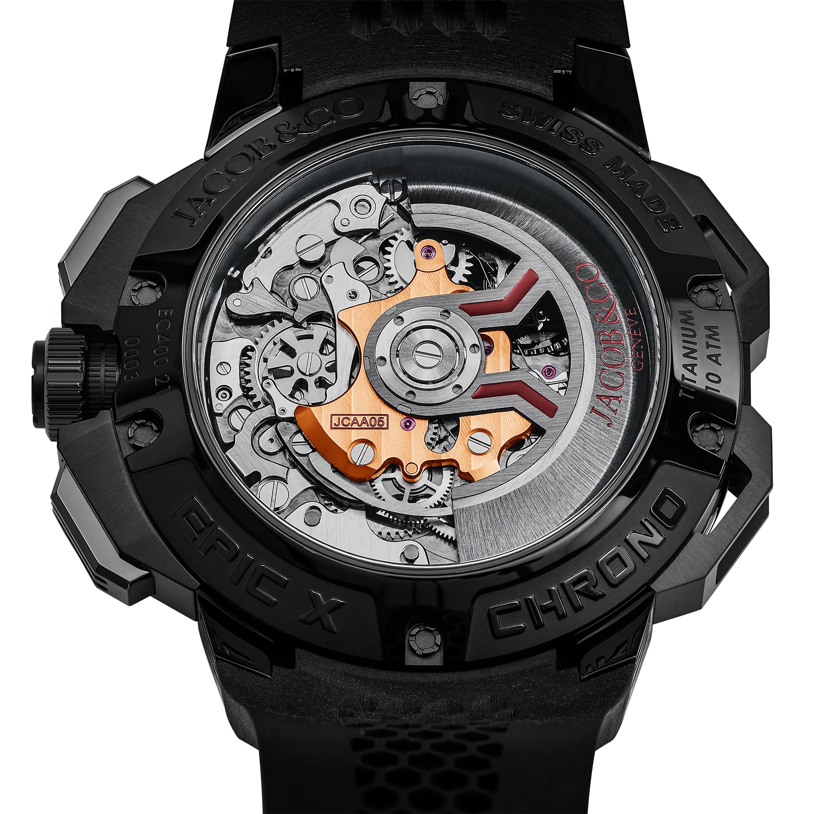 Jacob Co Epic X Chrono Black Titanium Ceramic Black Bezel EC400