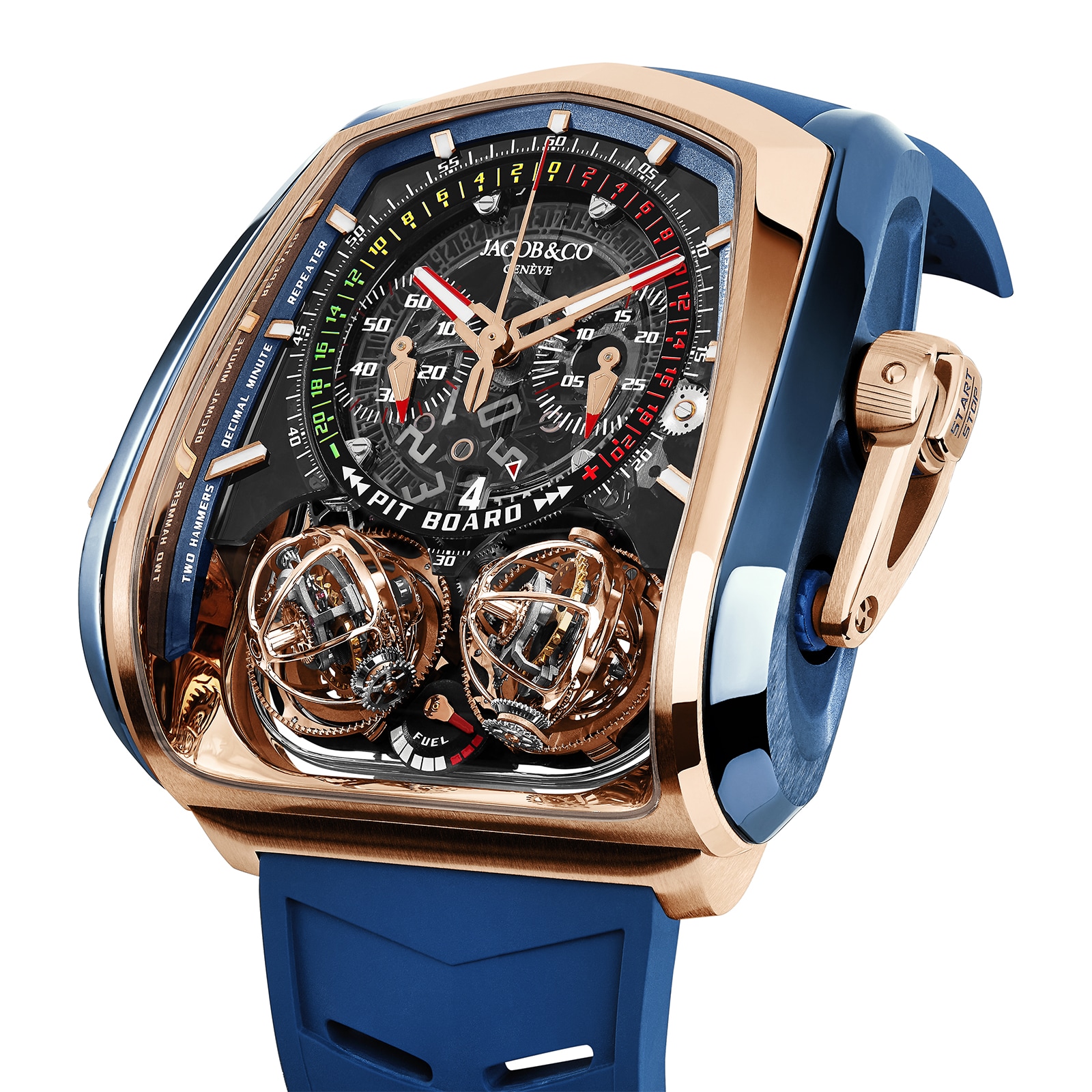 Jacob & Co Twin Turbo Furious Twin Triple Axis Sequential High-Speed Tourbillon Minute Repeater And Mono-Pusher Chronograph Jacob & Co Twin Turbo Furious Twin Triple Axis Sequential High-Speed Tourbillon Minute Repeater And Mono-Pusher Chronograph