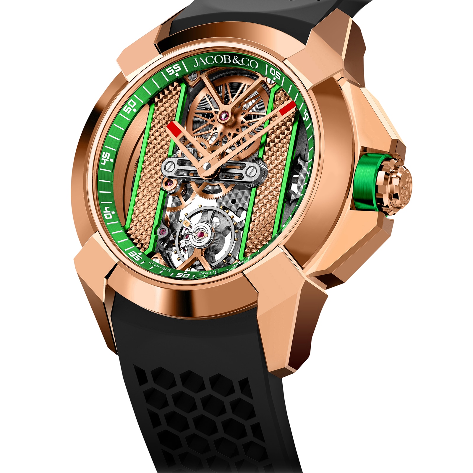 Jacob 
Co Epic X Rose Gold - Green Inner Ring