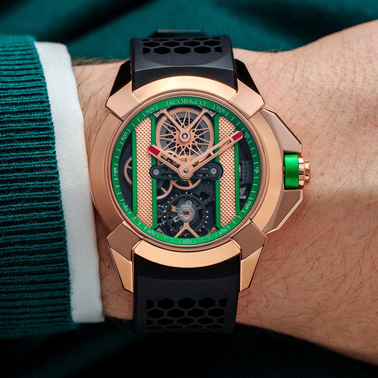 Jacob & Co Epic X Rose Gold - Green Inner Ring
