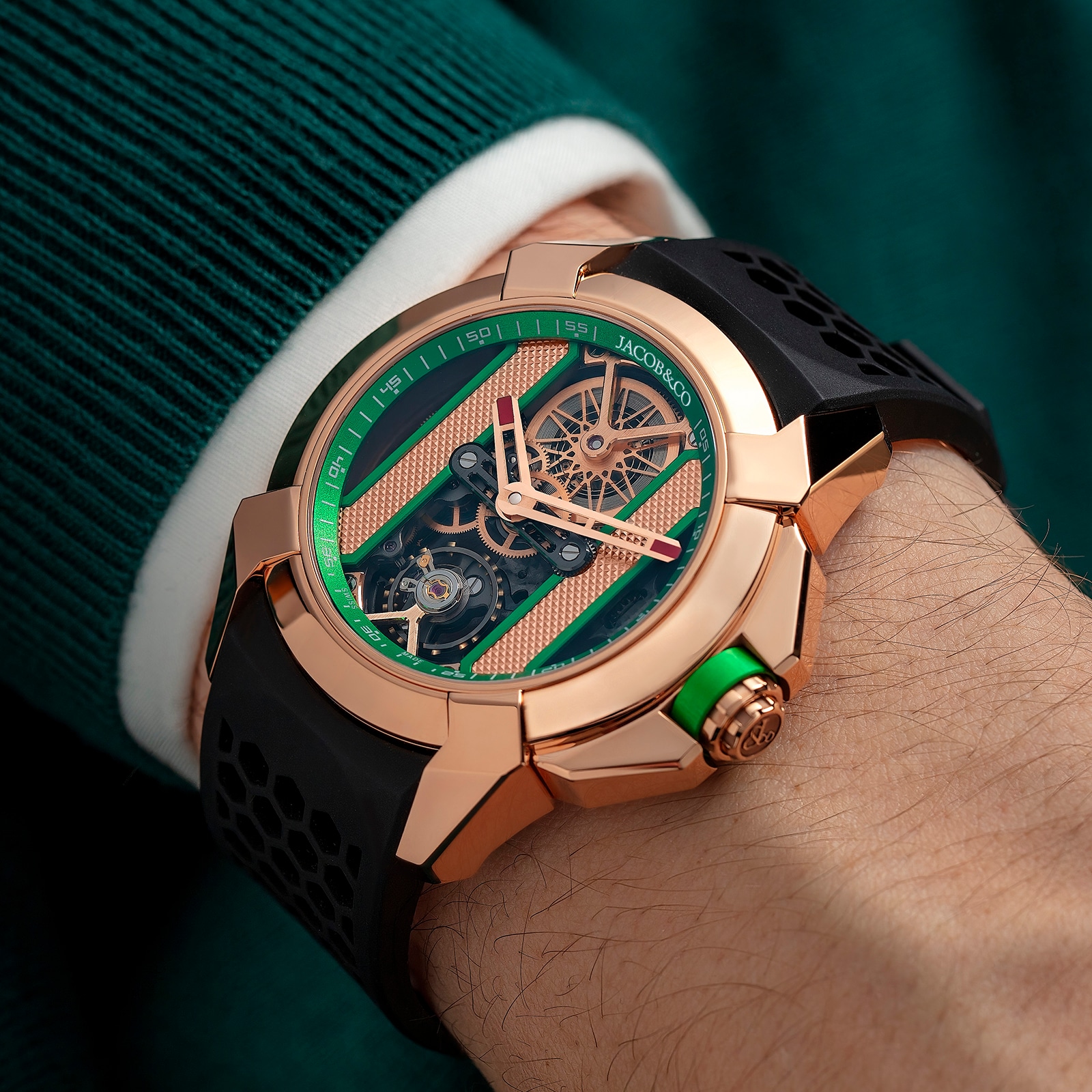 Jacob & Co Epic X Rose Gold - Green Inner Ring