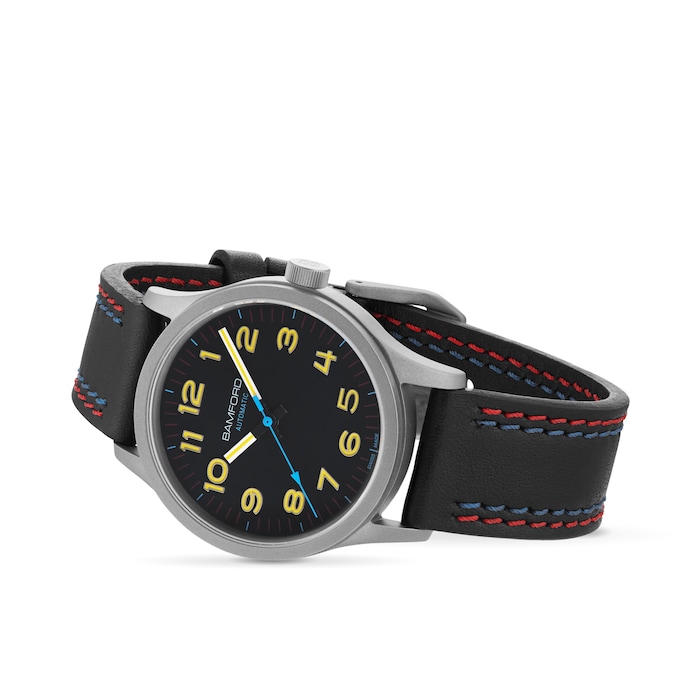 Bamford B80 Modern 39mm Mens Watch - Black And Yellow