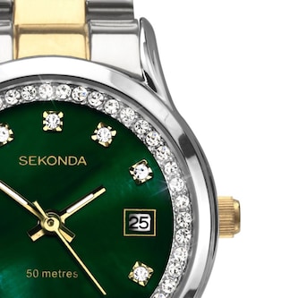 Sekonda Catherine Crystal 27mm Ladies Watch Green Sekonda Catherine Crystal 27mm Ladies Watch Green