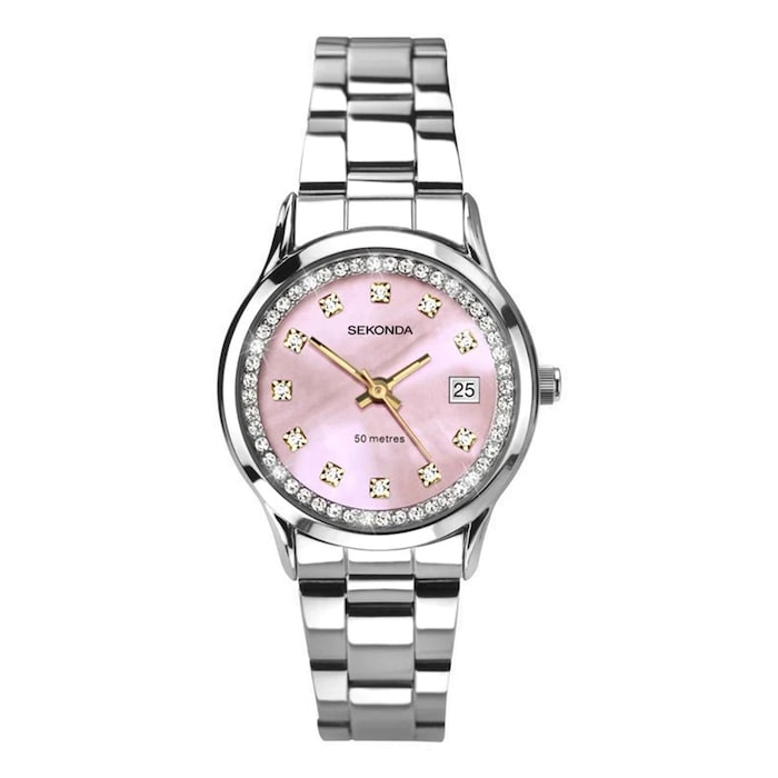 Sekonda Catherine Crystal 27mm Ladies Watch Pink