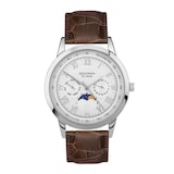 Sekonda Armstrong Moonphase 40mm Mens Watch Silver Brown