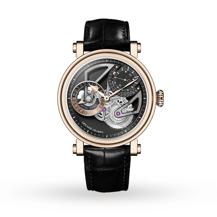 Speake-Marin One & Two Openworked Dual Time 18k Rose Gold 42mm