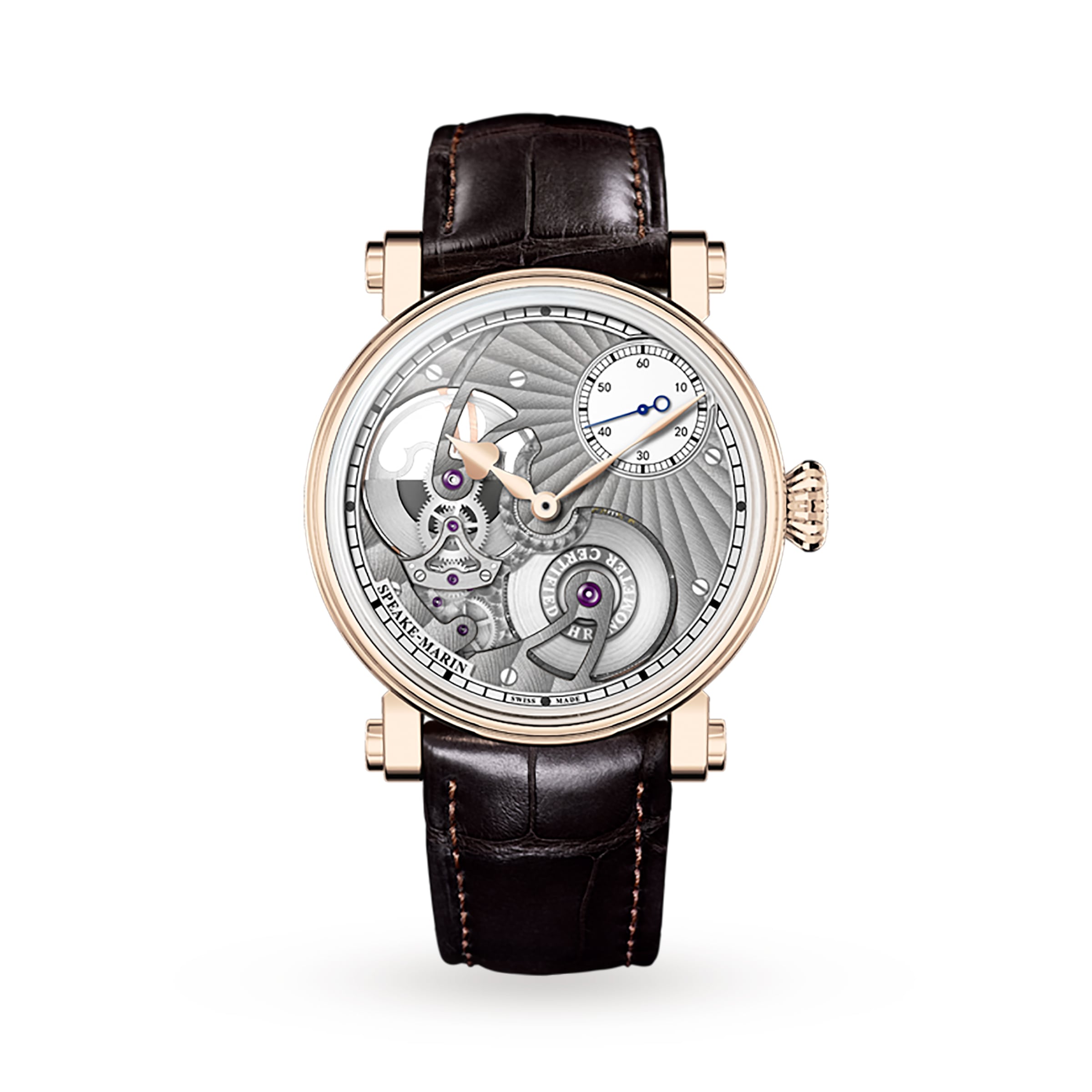 Speake Marin One Two Openworked 18k Rose Gold 38mm Hours