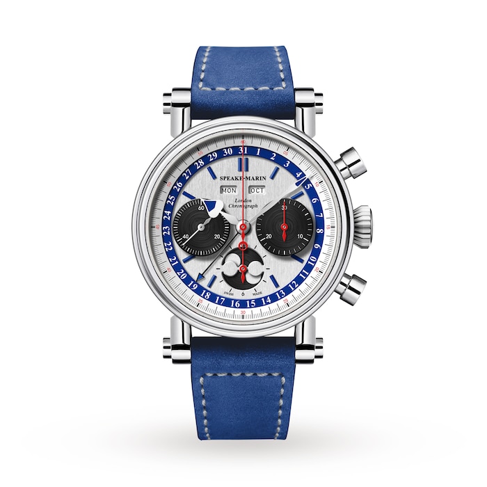 Speake-Marin London Chronograph Blue Dial LIMITED EDITION - Exceptional Valjoux 88 movement
